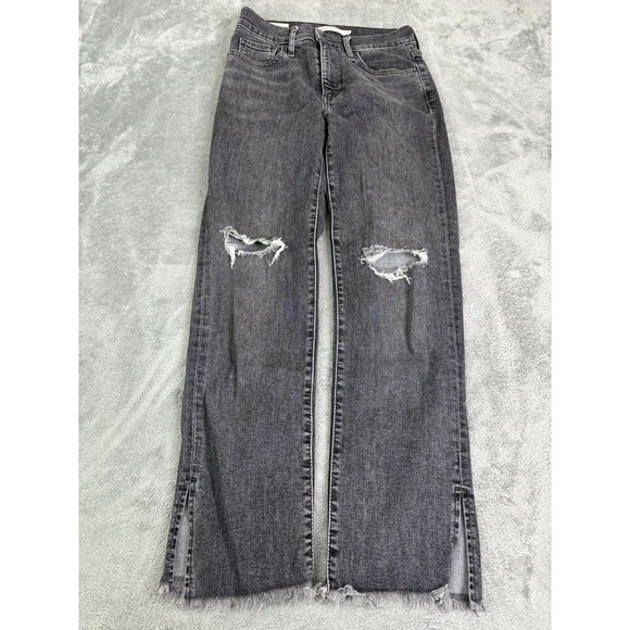 Levi's Premium 724 High Rise Straight Jeans Women's Size 26 Black - Picture 1 of 15